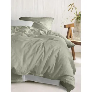 Bettwäsche IRISETTE "Oslo 8787", salbei, B/L: 135cm x 200cm, 1 Stk., 1 Stk., Seersucker, B/L: 80cm x 80cm, 2, Seersucker, Obermaterial: 100% Baumwolle, Bettwäsche, Bettwäsche, super soft, kühlend und atmungsaktiv, pflegeleicht und bügelfrei