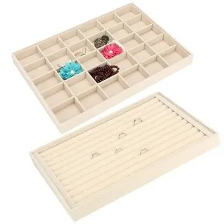 Schmuckkästchen, Aufbewahrungsbox für Schmuck, Ringe, Ohrringe, Halsketten, Ohrringe, Schmuck, Schmuckorganizer, Ring, Ohrringe, Halskettenständer, Schublade, Samt-Aufbewahrungsbox (Bandeja de Anillo)