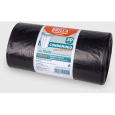 La Briantina Müllsäcke, Polyethylen-Regenerat mit niedriger Intensität, Schwarz, groß