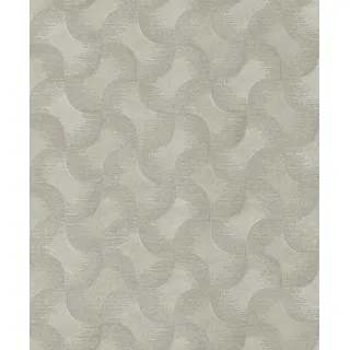 Rasch Tapete 608144 - Einfarbige Vliestapete in Grau mit grafischem Muster und changierendem Metallic-Effekt aus der Kollektion Sky Lounge