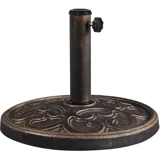 Yaheetech Sonnenschirmständer Balkonschirmständer Marktschirmständer Sonnenschirmfuß Sonnenschirm Ständer für Sonnenschirmstöcke bis 38 mm / 48 mm, Bronze