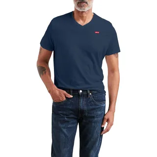 Levi's T Shirt Housemark Tee mit V Neck in Dunkelblau M
