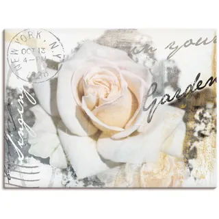 Artland Wandbild »In Buchstaben - Rose« Blumen 1 Stk. tlg. auf Holzrahmen gespannt, weiß