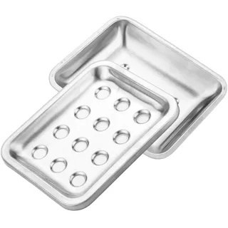Seifenschale für Dusche, Edelstahl-Bar Seifenschalenhalter für Badezimmer, doppellagige Drainage, Seifenkiste mit Drainage, Dusch-Arbeitsplatte, Seifenschale (C)