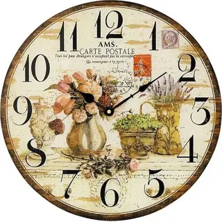 AMS Quarz-Wanduhr, Quarzwerk, D40x3cm, 9466 - Beige