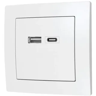 McPower USB-Ladedose "FLAIR" 2-Fach, 3,4A, weiß, USB-Ladebuchse - Weiß