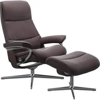 Stressless Relaxsessel View mit Cross Base Kunstleder 91 x 110 x 85 cm Rot