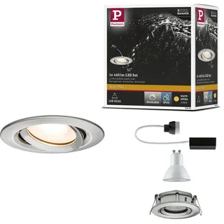 Paulmann Nova Bad-Einbauleuchte 1x7W rund IP65 Eisen gebürstet