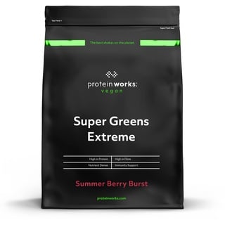 Protein Works Super Greens Extreme , 150+ Gesundheitliche Vorteile , 41 Aktive Inhaltsstoffe , Vegan & Glutenfrei , 20 Portionen , Sommerbeeren-Explosion , 250g