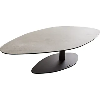 DeLife Couchtisch Vibana Keramik Aspetto Concreto Betonfarbig Gestell Metall Schwarz - Grau