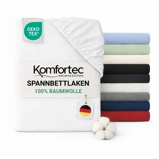 Komfortec Spannbettlaken Jersey 90 x 200 cm weiß