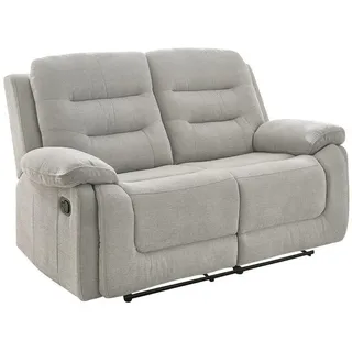 luma-home 2-Sitzer-Relaxsofa Federkern, Liegefunktion verstellbar durch halbautomatische Relaxfunktion B162/T98/H103 cm, Chenille Grau / 15502 , Textil , Füllung: Polyurethan (Pur) , einzeln stellbar,Rechteckig , 162x103x98 cm , Wohnzimmer, Sofas & Couches, Sofas, 2-Sitzer Sofas