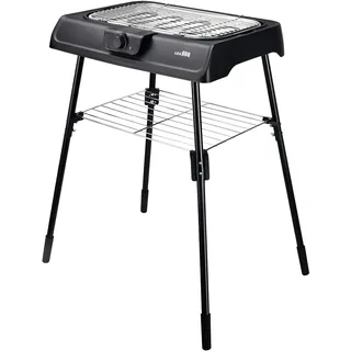 Elektrischer Tischgrill & Standgrill 2000W mit Edelstahl Grillrost | Balkongrill raucharm | Elektrogrill stufenlos regelbar | kompakter Gartengrill | leichte Reinigung für Balkon & Terrasse