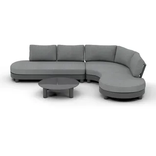 BEST Freizeitmöbel BEST Loungegruppe Salerno anthrazit Kunststoff, Metall, 3-teilig