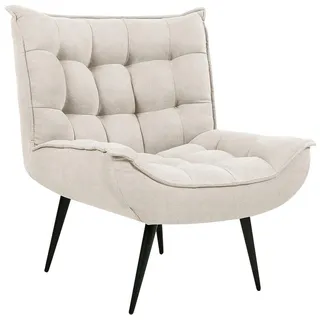Beliani Sessel Polsterbezug Beige Alvesta , Textil , 73x92x79 cm , Wohnzimmer, Sessel, Polstersessel