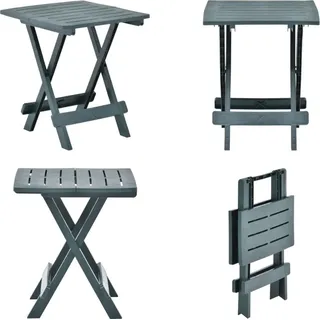 vidaXL Gartentisch Klappbar Grün 45x43x50 cm Kunststoff - Gartentisch - Gartentische - Bistrotisch - Bistrotische - Grün