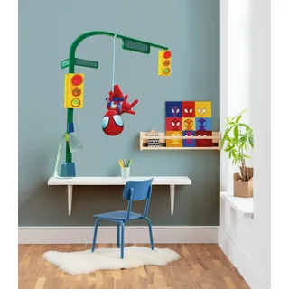 KOMAR Wandtattoo - Spidey and His Amazing Friends Lamp Swing - Größe 50 x 70 cm - Marvel, Wandsticker, Kinderzimmer, Aufkleber, Bunt