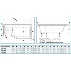 Bild von Cello Raumsparbadewanne 80 x 170 cm (979501)