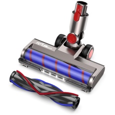 Bürste kompatibel für Dyson V7, V8, V10, V11, V15 Staubsauger, Elektrobürste mit 4-LED Scheinwerfern, Flexibler Rotation und 2 Ersatzrollen