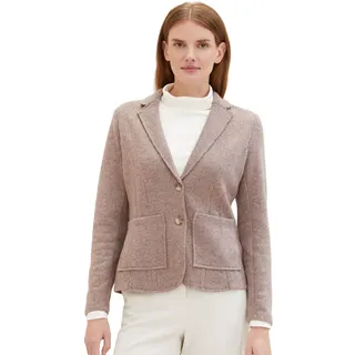 TOM TAILOR Damen Basic Cosy Blazer mit Taschen , dusty lilac melange, XL