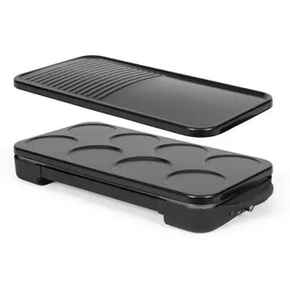 2-in-1 Crêpe Maker und Grill LIVOO DOC349N, 1500 W, 8 Mini Crêpes Ø 11,5 cm, Antihaftbeschichtung ohne PFAS, Schwarz - Schwarz