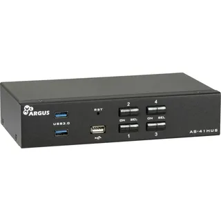 Inter-Tech AS-41HUS Tastatur/Video/Maus (KVM)-Switch Schwarz