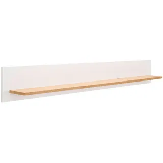 Mid.you Wandboard , Weiß, Eichefarben , Holz, Holzwerkstoff , Eiche , massiv , 160x20x16 cm , Wohnzimmer, Regale, Wandboards