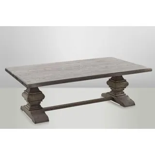 Casa Padrino Landhaus Couchtisch Eiche Rustic Grey 140 x 80 cm - Barock Stil Salon Wohnzimmer Tisch Eiche Massiv