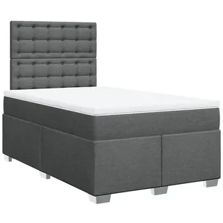 vidaXL Boxspringbett mit Matratze Dunkelgrau 120x190 cm Stoff