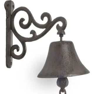 Moritz Türglocke Glocke Verzierung Geschnörkel Wandglocke Gartendeko Gusseisen Rustikal Antik Design Stil Retro Klingel