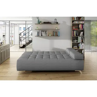 Klapp Textil Couch Schlafsofa Bett Sofa Kasten Sofas Couchen Polster Möbel Stoff - Grau