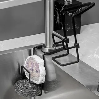 CRITIVE-SHOP Schwammhalter Küche, Küchen Organizer Schwammhalter Spülbecken, Spülbecken Organizer Rostfrei Spültuchhalter, Spüle Organizer Hängend Fix Um Wasserhahn Für Küchenarbeitsplatte Lagerung
