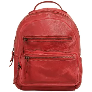 Cityrucksack CLUTY, Damen, Gr. B/H/T: 27cm x 24cm x 6cm, onesize, rot, Leder, Rindsleder, unifarben, Rucksäcke Cityrucksack, echt Leder, Made in Italy