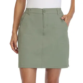 WILLIT Damen Skort Sportrock Golfrock Freizeit Rock Skort mit Hose UPF 50+ Schnelltrockner Outdoor Wandern mit Taschen Salbeigrün S