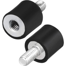 sourcing map 8Stk.M4 Stecker Buchse Gummihalterungen Schwingungsisolatoren Stoßdämpfer 10 mm x 10mm Schwarz