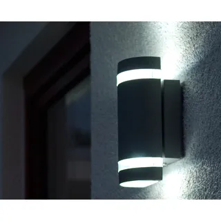 LUTEC Focus Aussenwandleuchte 2fach GU10 IP44 Anthrazit - Schwarz