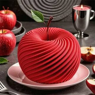 JS MOLD Silikon-Kuchenform,3D Apfel Formen Silikonform,3,5 ZollSpirale Mousse-Kuchen-Silikonform,Kerzenformen zum Gießen,für Schokoladenkugeln, Kuchen, Gelee, Pudding, Kuppelmousse