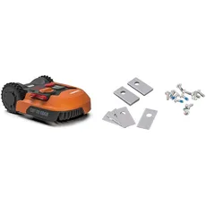 Worx Landroid M WR142E Mähroboter/Akkurasenmäher für Gärten bis 700 qm & WA0190 Landroid Ersatzmesser - WORX Zubehör Set aus 12 Rasenmäher Klingen und 12 Befestigungsschrauben