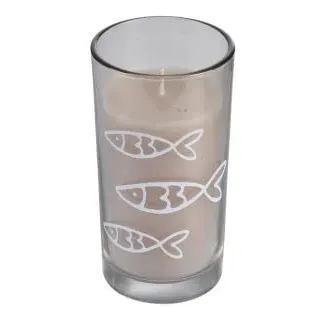 HOMEA 6BPV110TA Kerzen, Glas, Taupe, klein