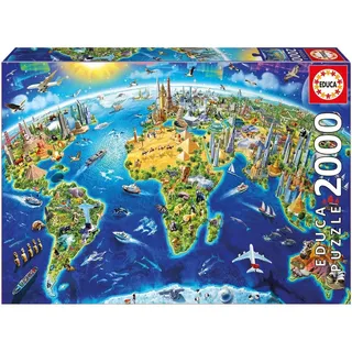 Educa World Landmarks Globe 2000 Teile