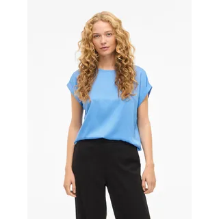 Vila "VIELLETTE S/S SATIN TOP - NOOS" Kunstfaser, regular fit, all aboard