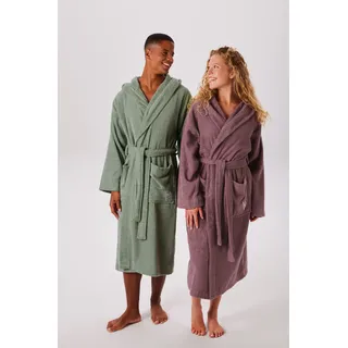 Unisex-Bademantel BRUNO BANANI "Robby, ideal für Sauna & Spa, Standardlänge & Überlänge" Gr. L, salbei, L:125cm, Walkfrottee, Hausmäntel, Unisex-Bademantel, Damen & Herren Bademäntel, Baumwolle, mit Taschen, Sauna, XS-3XL, Topseller