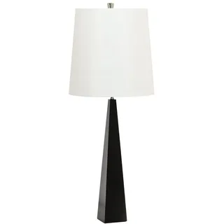 Licht-Erlebnisse Pilar Tischleuchte Tischlampe Wohnzimmer Schwarz Weiß E27 79 cm