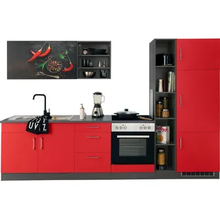 kochstation Küchenzeile KS-Paris 300 cm rot