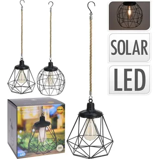 Solar-Gartenleuchte, hängend, quadratisches Design - Silber