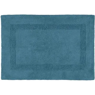 STOF Teppich für den Innenbereich, Größe 50 x 80 cm, 100% Baumwolle, Farbe: Petrole, Modell Softness, ideal für alle Räume des Hauses, waschbar, weich und bequem