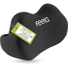 feela.® Ergonomisches Rückenkissen für Bürostuhl | Lendenkissen als Stuhlkissen für Zuhause, Büro oder Rückenstütze im Home-Office (Schwarz)