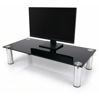 100CM TV-Glasaufsatz Monitor LCD Aufsatz Bildschirm Erhöhung TV-Tisch Schwarz - Schwarz