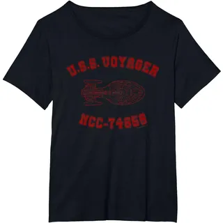 Star Trek Voyager Athletic T-Shirt, Damen Große Größen, Schwarz, 2X