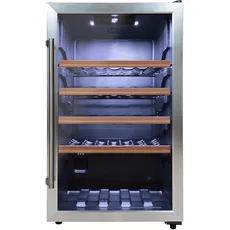 Bild Tronitechnik® Weinkühlschrank, Getränkekühlschrank, 126 Liter, 63 Flaschen, Wein Kühlschrank Edelstahl-Optik, mit LED